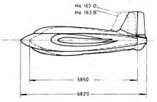 Отличия в габаритных размерах у Me-163-B и Me-163-D