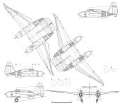 Чертеж дальнего бомбардировщика ДБ-ЛК