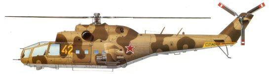 Силуэт вертолета Ми-24А
