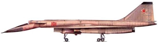 Силуэт бомбардировщика-ракетоносца Т-4