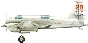 Силуэт Пушечного истребителя АНТ-29 (ДИП)