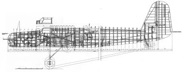 Компоновка дальнего бомбардировщика ДБ-2 (АНТ-37)