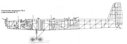Компоновка ТБ-3 с двигателем М-17