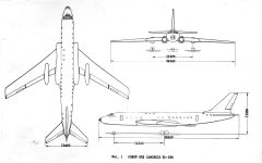 Чертеж Ту-104