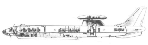 Компоновка самолёта дальнего радиолокационного обнаружения (ДРЛО) Ту-126