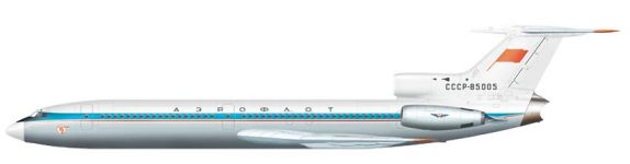 Силуэт Ту-154