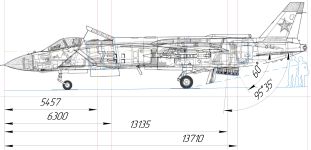 Чертеж палубного истребителя Як-141