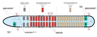 Компоновка салона самолета Boeing 737-200