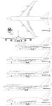 Силуэты Boeing 747 различных модификаций