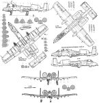 Чертеж Fairchild Republic A-10 Thunderbolt II