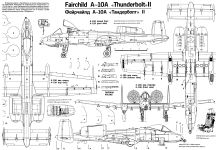 Чертеж Fairchild Republic A-10A Thunderbolt II