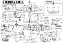 Чертеж Grumman F6F-5