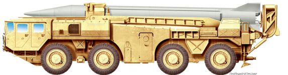 Силуэт МАЗ-543 Р-17 (SS-1c Scud B, экспортное обозначение R-300)