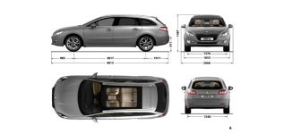 Чертеж Peugeot 508 SW (2010 г)