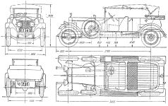 Чертеж Rolls-Royce 40/50hp Silver Ghost