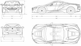 Чертеж BMW i8