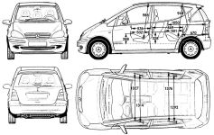 Чертеж Mercedes-Benz w168