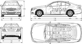 Чертеж Mercedes-Benz с204