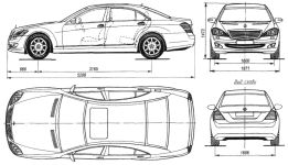 Чертеж Mercedes-Benz w221