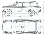 Чертеж автомобиля Москвич-427