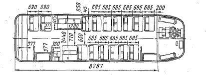 Компоновка мест в троллейбусе МТБ-82Д