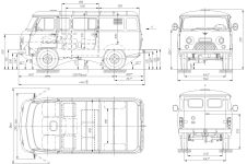 Чертеж УАЗ-3909