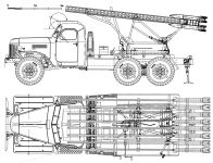 Чертеж БМ-13 на базе ЗиС-151