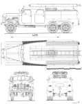 Чертеж. Автомобиль технической службы московского управления пожарной охран на базе автоцистерны ПМЗМ-3 (шасси ЗИЛ-151)