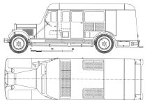 Чертеж пожарного автомобиля водозащитной службы на базе Зис-5