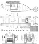 Чертеж тяжёлого танка Mark I Самец