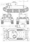 Чертеж танка "Тигр" проекта Порше VK 45.01 (P) 1942 г