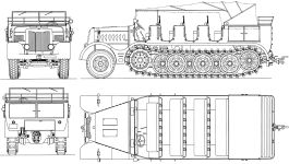 Чертеж артиллерийского тягача Sd Kfz 9
