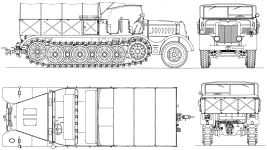 Чертеж артиллерийского тягача Sd Kfz 9