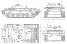 Чертеж объекта 150 с ходовой частью танка объекта 167