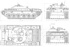 Чертеж объекта 150 с ходовой частью танка объекта 140