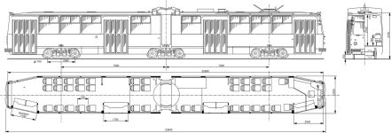 Чертеж трамвая ЛВС-86 (71-86)