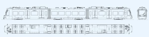Чертеж трамвая Stadler Citylink Germany