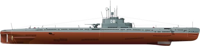 Силуэт подводной лодки проекта 613