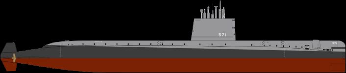Силуэт USS Nautilus (SSN-571)